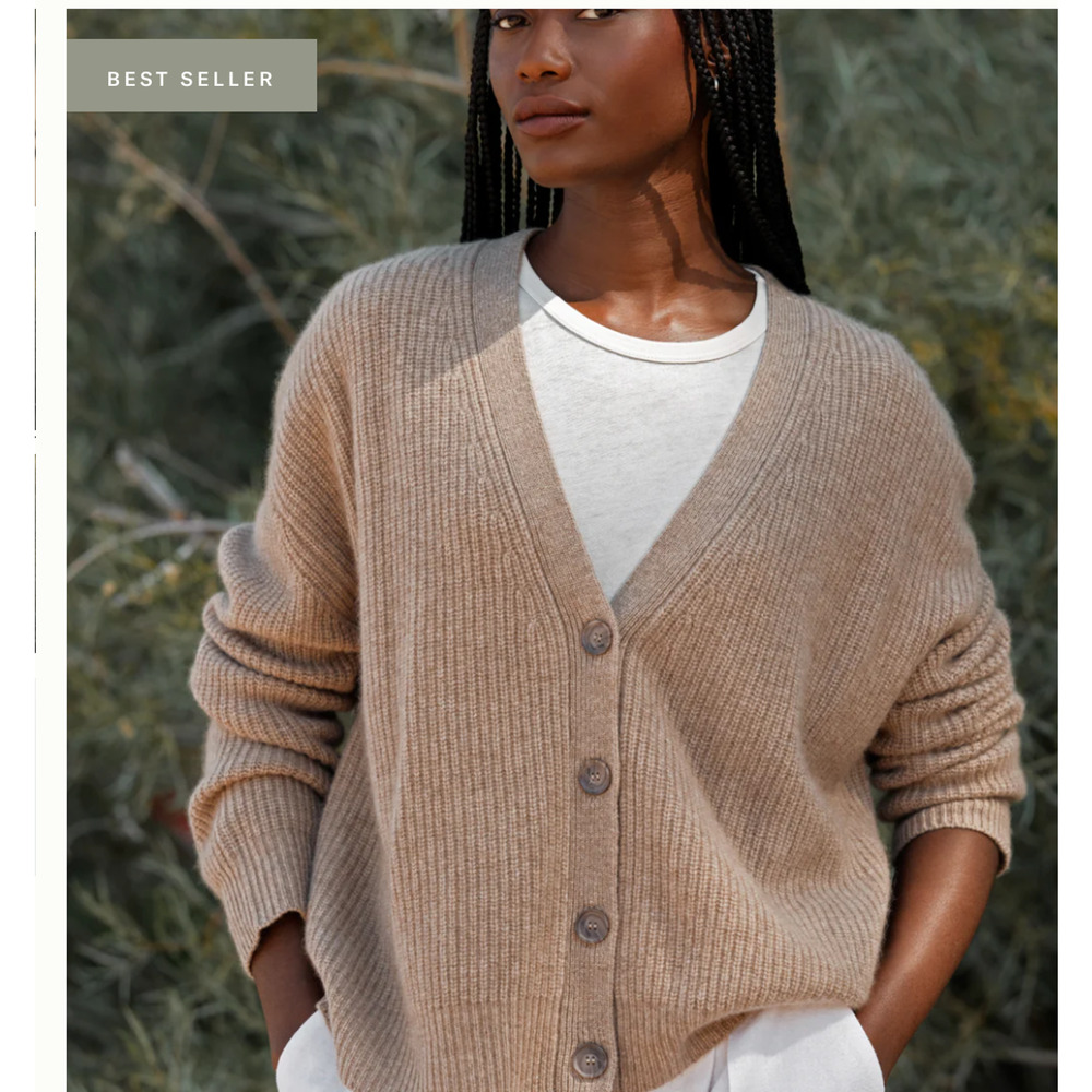 Jenni Kayne Sweater Women S Undyed Stone Cocoon Cropped Cashmere Cardigan Staple